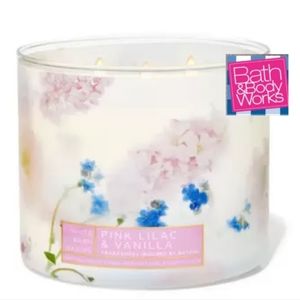 Bath Body Works Pink Lilacs & Vanilla 3 Wick Candle